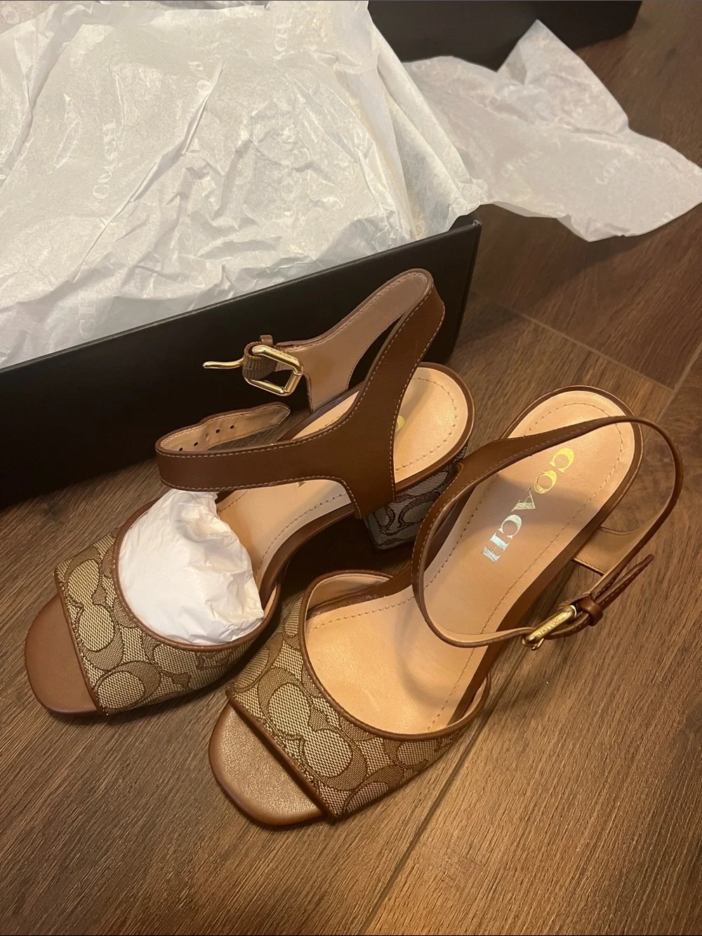Coach Marla Sandal in Signature Jacquard NWT